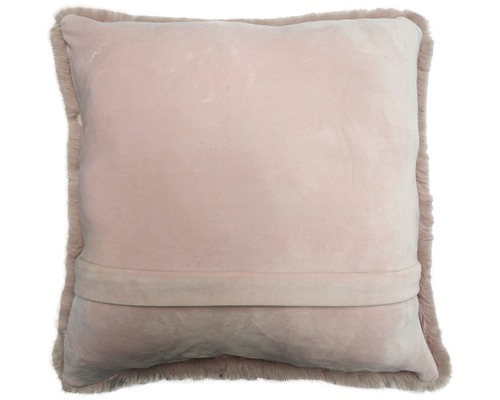 Pernă pătrată cu margine de blană artificială