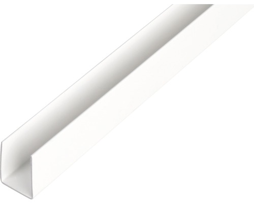 Profil plastic tip U Alberts 18x10x18x1 mm, lungime 2,6m, alb, PVC