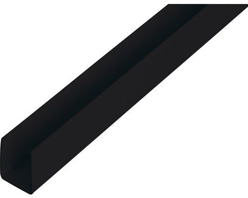 Profil plastic tip U Alberts 10x21x10x1mm, lungime 2,6m, negru