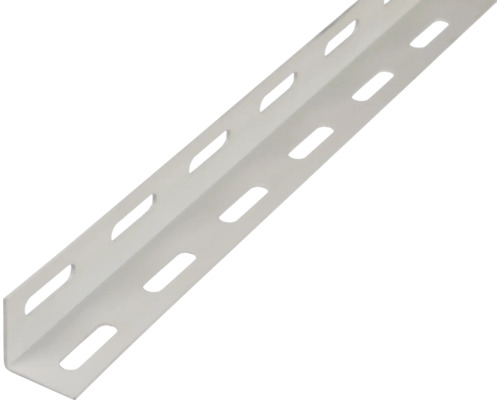 Cornier metalic perforat Alberts 27x27x1,5 mm, lungime 1m, alb Cornier perforat din metal