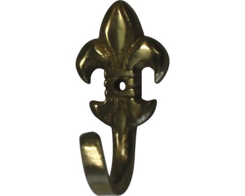 Cuier decorativ 20x42x19mm, metal alamă auriu