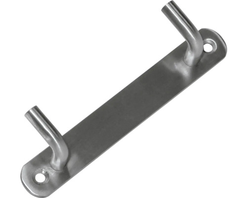 Cuier pentru mobilă din oțel 2 cârlige 20x130x30mm, oțel inox