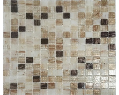 Mozaic piscină sticlă GH13 bej 32,7x32,7 cm Placă de mozaic cu elemente pătrate