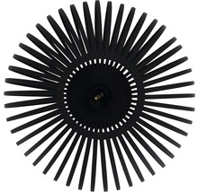Plafonieră neagră cu design rotund în formă de rază
