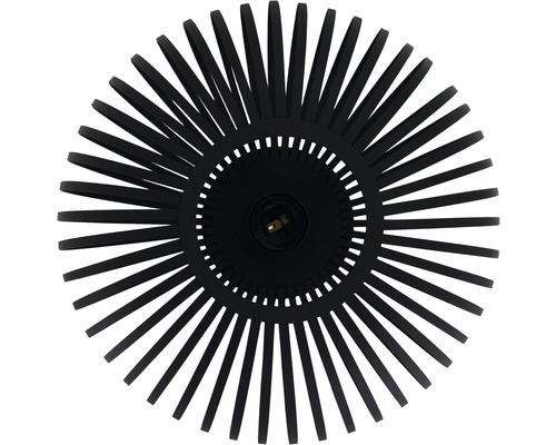Plafonieră neagră cu design rotund în formă de rază