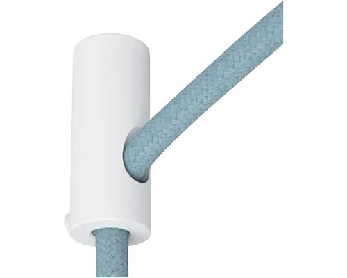 Suport ornamental de tavan Creative-Cables pentru fixat cablu pendule, alb Cablu textil cu presetupe și ieșire laterală a cablului