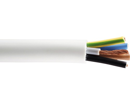 Cablu MYYM (H05VV-F) 5x2,5 mm² alb, inel 25m-0