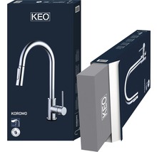 Baterie bucătărie KEO Koromo cu duș extractibil pipă cu Touch pentru pornirea / oprirea apei crom-thumb-9