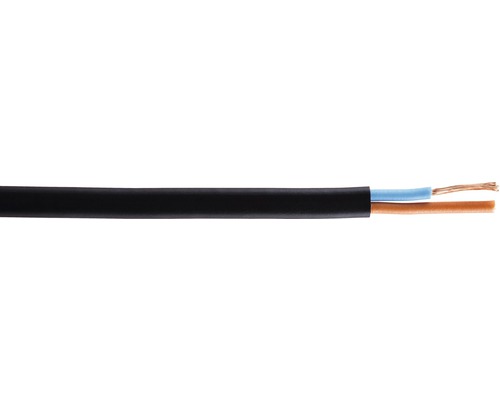Cablu MYYUp (H03VVH2-F) 2x0,75 mm² negru, inel 25m Cablu electric cu două fire