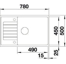 Desen tehnic al unei chiuvete cu dimensiuni