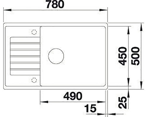 Desen tehnic al unei chiuvete cu dimensiuni