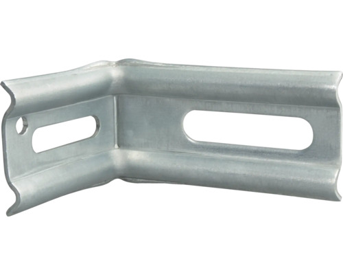 Colțar de legătură Alberts 70x80x30x1,5 mm, oțel zincat Sendzimir, reglabil Conector unghiular din metal cu găuri alungite pentru montaj