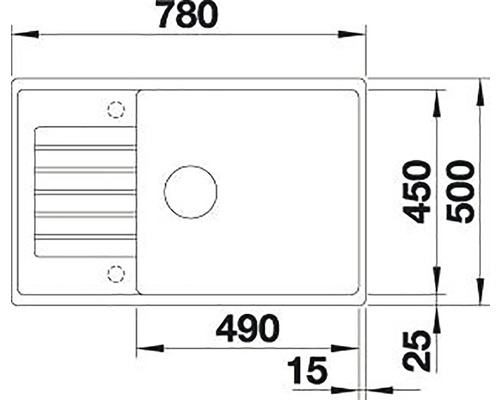 Desen tehnic al unei chiuvete cu dimensiuni