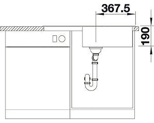Schița liniei de produse a unei chiuvete cu dimensiuni