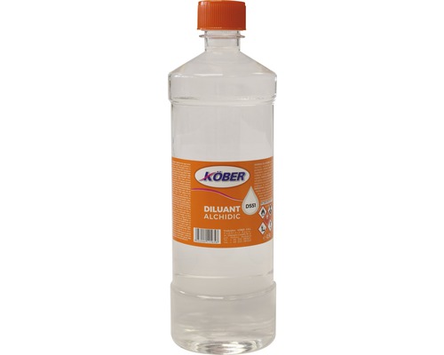 Diluant alchidic Köber în sticlă transparentă cu capac portocaliu