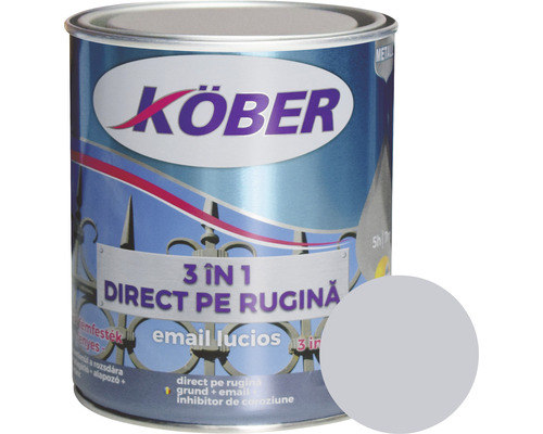 Email lucios anticoroziv Köber 3 în 1 Direct pe rugină argintiu 0,75 l