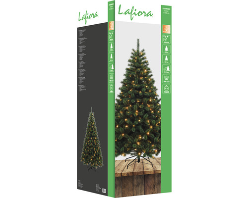 Ambalaj brad artificial de Crăciun Lafiora, înălțime 240 cm, cu iluminare LED