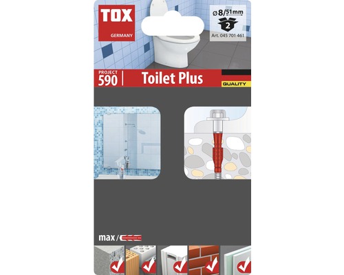 Material de fixare TOX Project 590 Toilet Plus, diametru opt milimetri, lungime 51 milimetri, două bucăți