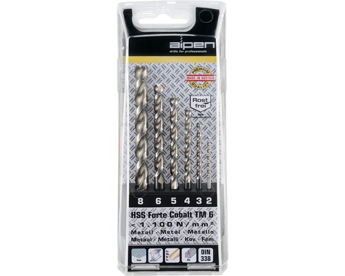 Set burghie metale HSS-Cobalt Forte Alpen Ø2-8 mm DIN338, | HORNBACH