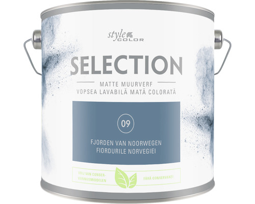 Vopsea mată premium fără conservanți StyleColor SELECTION nuanța 09 Fiordurile Norvegiei 2,5 l