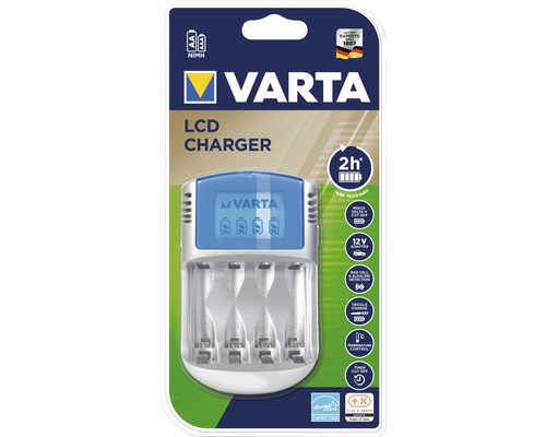 Încărcător acumulatori Varta LCD pentru 4x AA sau AAA, cu procesor încorporat Încărcător LCD Varta pentru încărcarea bateriilor