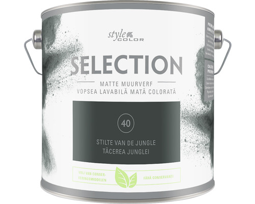 Vopsea mată premium fără conservanți StyleColor SELECTION nuanța 40 Tăcerea junglei 2,5 l