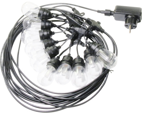 Șir de lumini cu becuri clare și ștecher