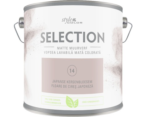 Vopsea mată premium fără conservanți StyleColor SELECTION nuanța 14 Floare de cireș japoneză 2,5 l-0