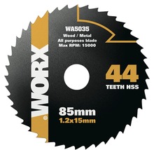 Disc debitare Worx Versacut Ø85x1,2x15 mm, 44 dinți, pentru fierăstraie circulare mini-thumb-0