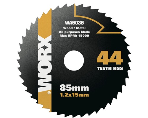 Disc debitare Worx Versacut Ø85x1,2x15 mm, 44 dinți, pentru fierăstraie circulare mini