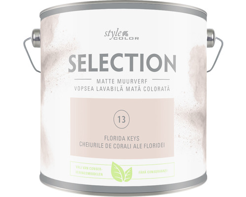 Vopsea mată premium fără conservanți StyleColor SELECTION nuanța 13 Cheiurile de corali ale Floridei 2,5 l