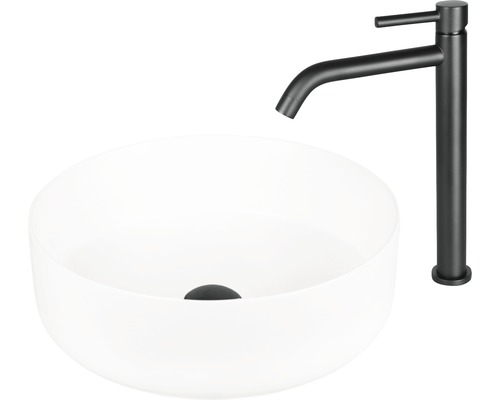 Chiuvetă cu lavoar aplicat și baterie