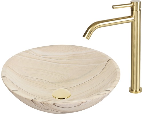 Chiuvetă de blat din piatră cu baterie pentru baie