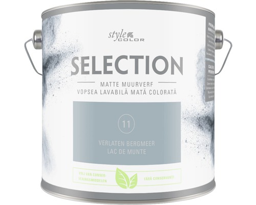 Vopsea mată premium fără conservanți StyleColor SELECTION nuanța 11 Lac de munte 2,5 l