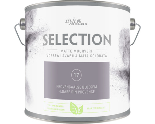 Vopsea mată premium fără conservanți StyleColor SELECTION nuanța 17 Floare din Provence 2,5 l