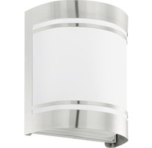 Lumină de perete din oțel inoxidabil cu abajur alb