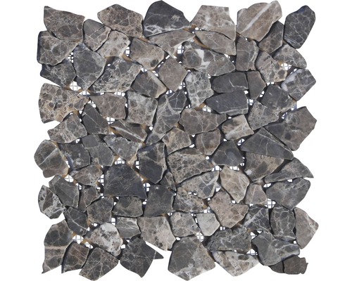 Mozaic marmură Poly Marron maro 30,5x30,5 cm Placă de mozaic din piatră naturală pe plasă
