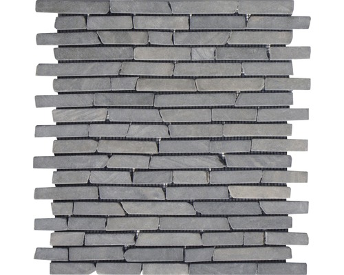Mozaic marmură Slim Brick gri mat 30x30 cm