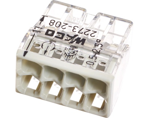 Cleme legături rapide cabluri Wago 8x max. 2,5 mm², pachet 50 bucăți (gama 2273) Bornă de conectare Wago cu trei conexiuni