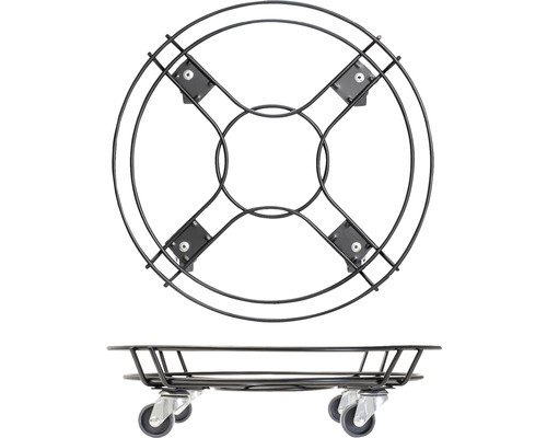 Suport pentru plante din metal cu role