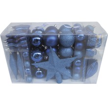 Pachet cu decorațiuni pentru pomul de Crăciun constând în bile, conuri și stele