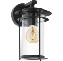 Lampa de perete neagră cu cilindru de sticlă și bec