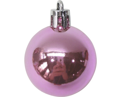 Glob de Crăciun roz din plastic
