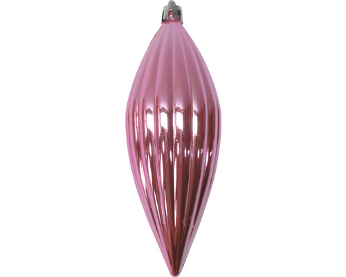 Ornament de pom de Crăciun roz, în formă de picătură