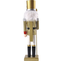 Sparge nuci din lemn cu jachetă și pălărie de aur ca decorațiune de Crăciun