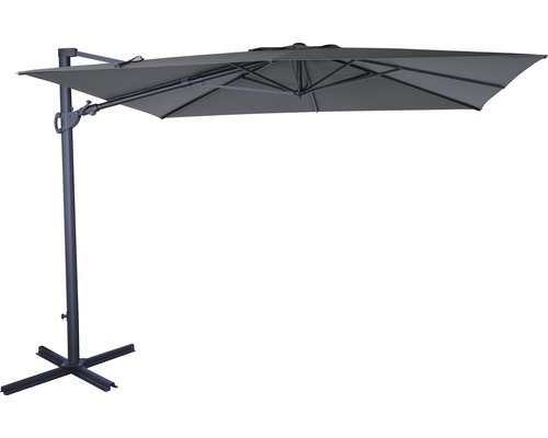 Umbrelă terasă suspendată Soluna Avignon 300x300 cm 220 g/m² gri închis