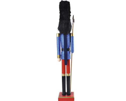 Sparge-nuci decorativ din lemn cu căciulă din piele de urs și sceptru, vedere din spate