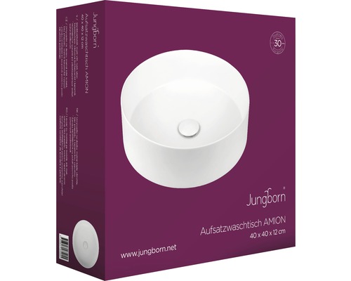 Lavoar de blat Jungborn Amion 40 x 40 x 12 centimetri în ambalajul produsului