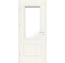 Ușă interioară albă cu deschidere pentru lumină și mâner