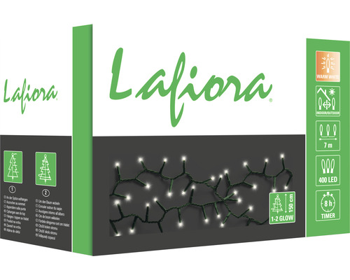 Ghirlandă luminoasă Lafiora cu 400 LED-uri pentru interior și exterior, lungime 7 metri